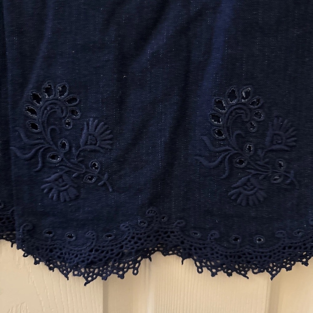 Madewell Navy Lace Hem Tank Top - Picture 3 of 7